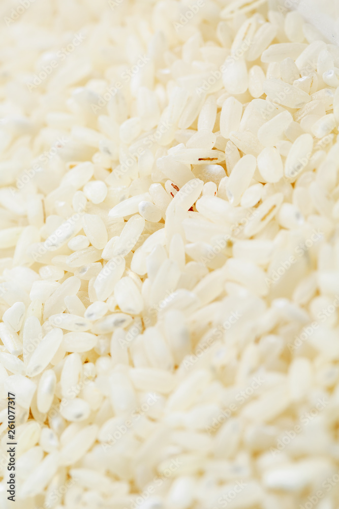 White rice background and texture. Rice grain. View from above. Close-up White rice background and texture. Rice grain. View from above. Close-up