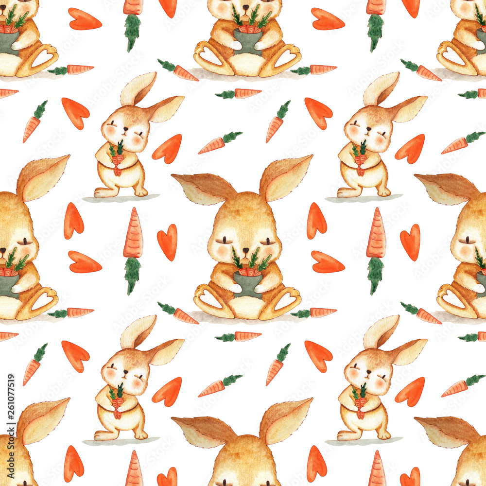 Bunny Camping Collection Seamless repeat pattern