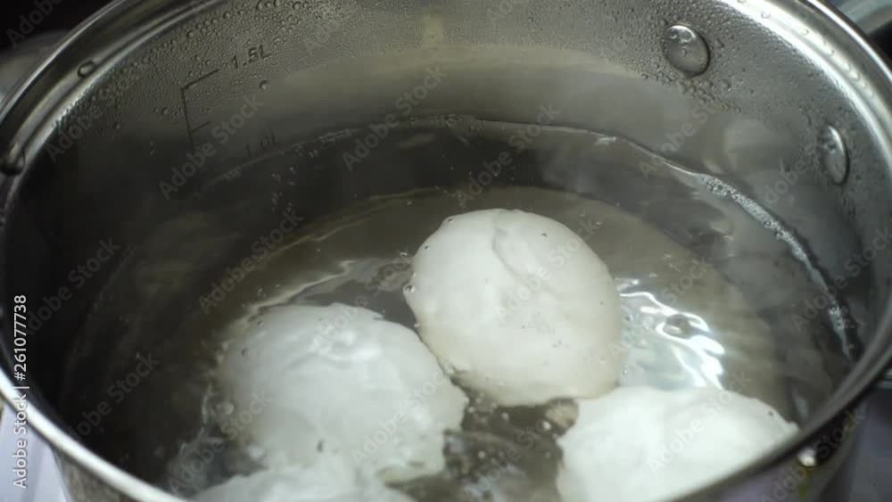 Eggs cook in a pan. Eggs cook in a pan.