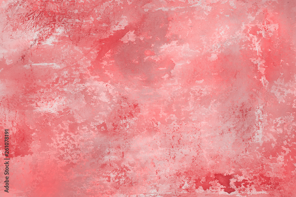 Fototapeta premium Red watercolor and ink paper textures on white background. Chaotic stylish abstract organic design.