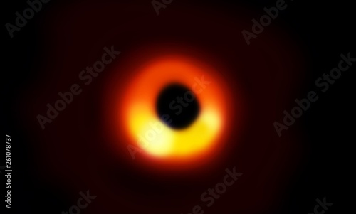Vászonkép simulatin of a black hole in the dark space
