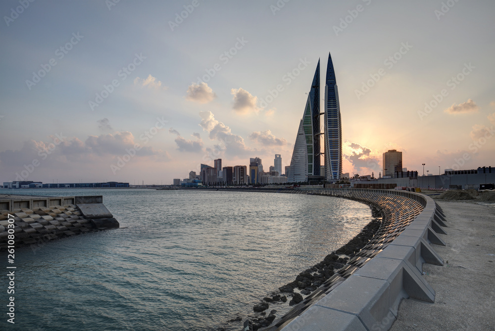 Bahrain skyline at Sunset