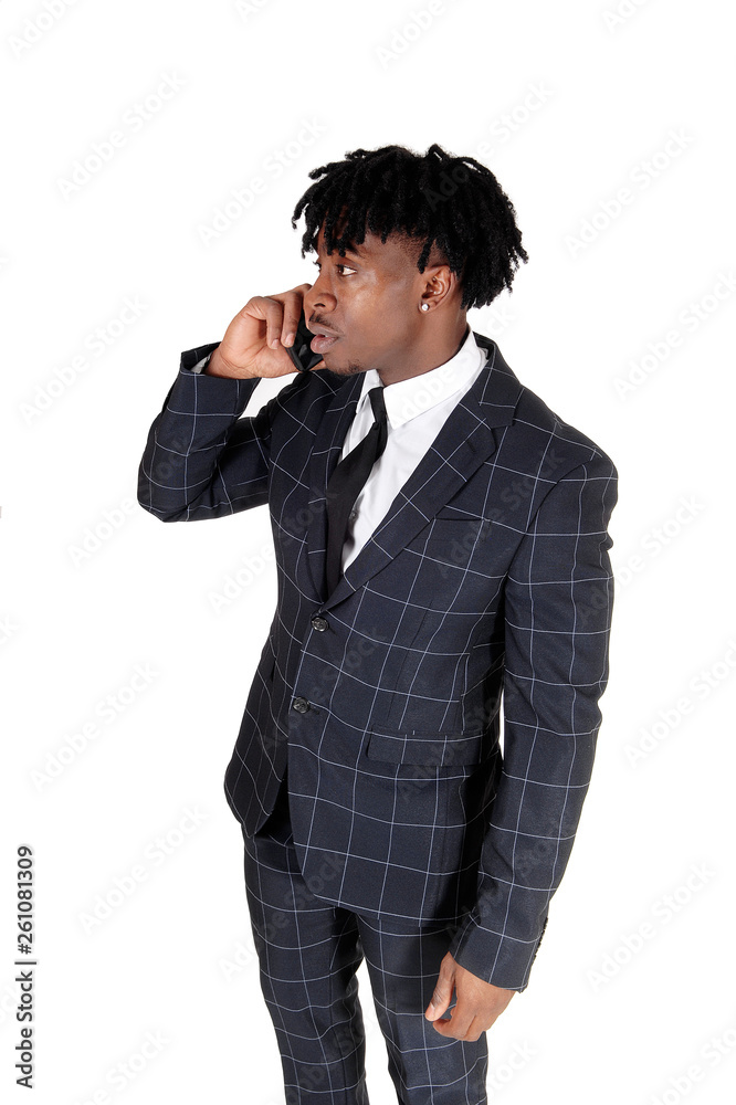 African American business man talking on the cell phone African American business man talking on the cell phone