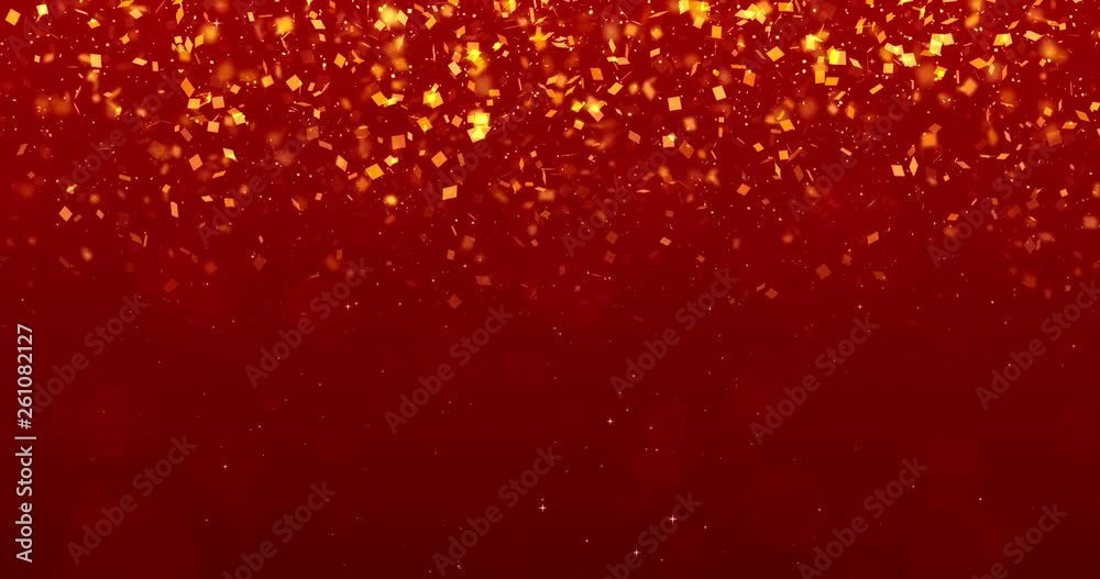 Background with falling shiny confetti and gold dust. Loop animation, 4k. Background with falling shiny confetti and gold dust. Loop animation, 4k.