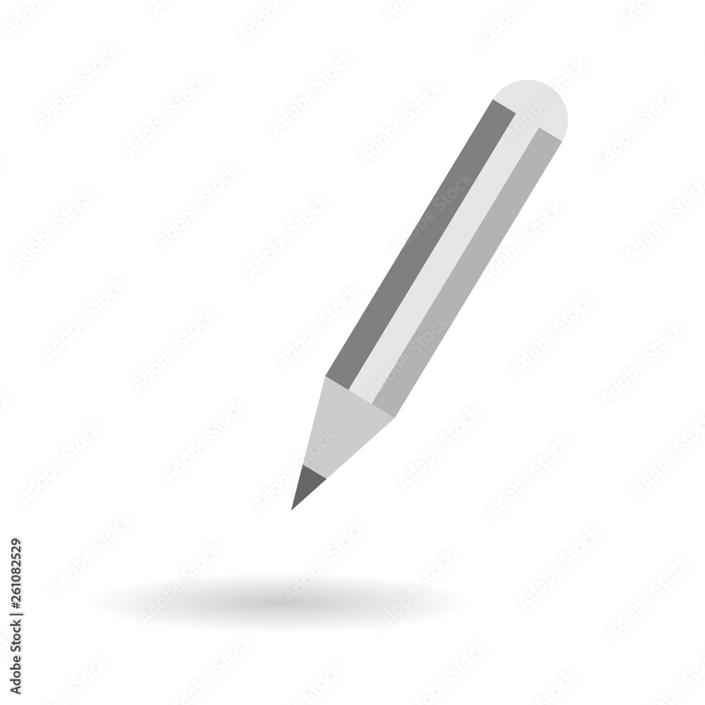 Pencil icon with long shadow. Vector graphic illustration. Flat design. Pencil icon with long shadow. Vector graphic illustration. Flat design.