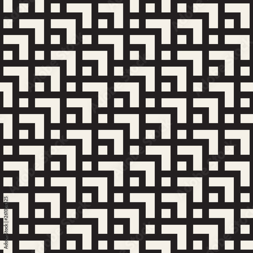 Vector seamless geometric pattern. Contemporary square tiles. Lattice linear grid.