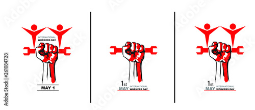 May first International Workers Day. International Workers Day with creative Vector illustration on white  background.
