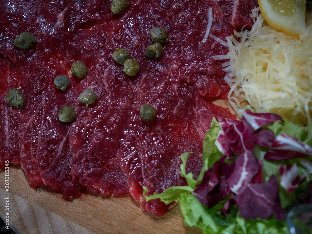 Carpaccio with meat sauces. Carpaccio with meat sauces.