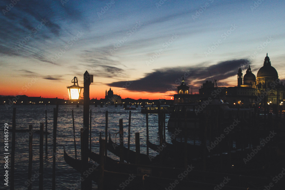 Grand Canal in Venice, Italy at sunset