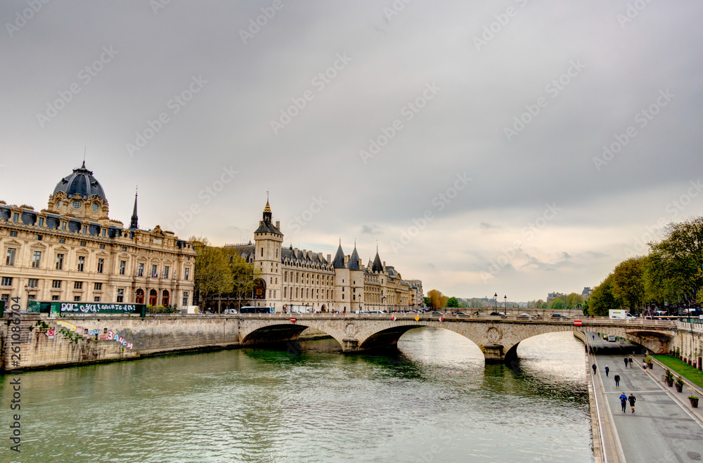 Paris, Seine river in the city center, HDR image Paris, Seine river in the city center, HDR image