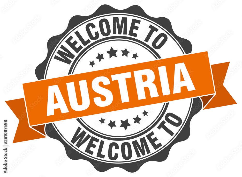 Fototapeta premium Austria round ribbon seal