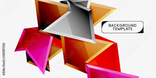 Triangular low poly background design, multicolored triangles. Vector