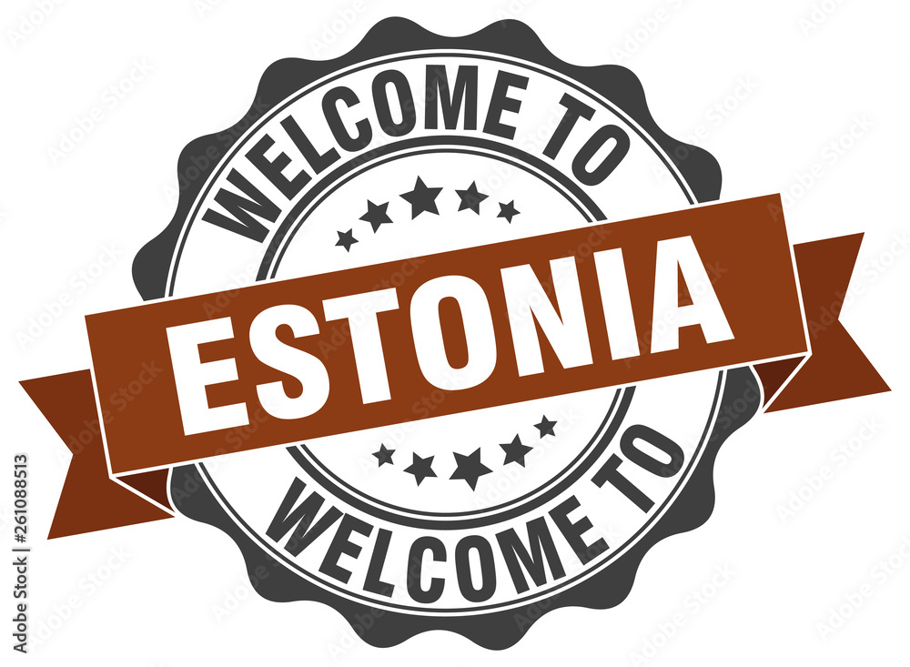 Fototapeta premium Estonia round ribbon seal