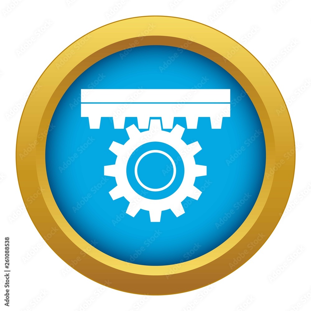 One gear icon blue vector isolated on white background for any design
