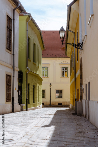 the view on the street of Olds town in Budapest  Hungary