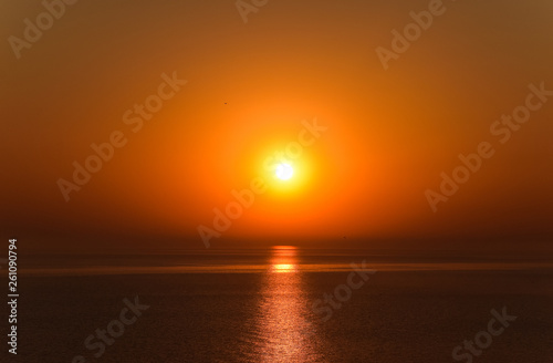 Dawn over the sea. Sea of Azov. Sunrise. © eleonimages