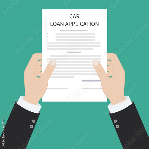 Car loan application form submission document paper work