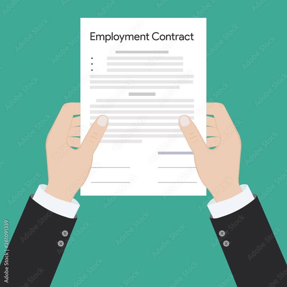 Employment contract paper document Employment contract paper document