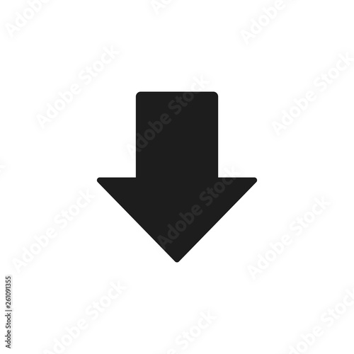 Arrow down icon on white background. Vector.