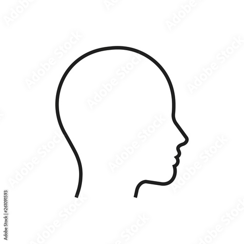 Head line silhouette. Profile contour. Vector illustration.