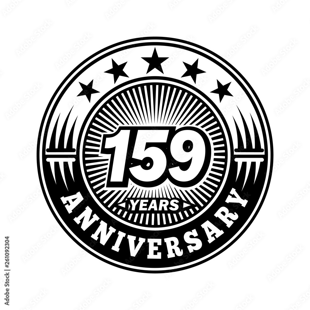 159 years anniversary. Anniversary logo design. Vector and illustration.