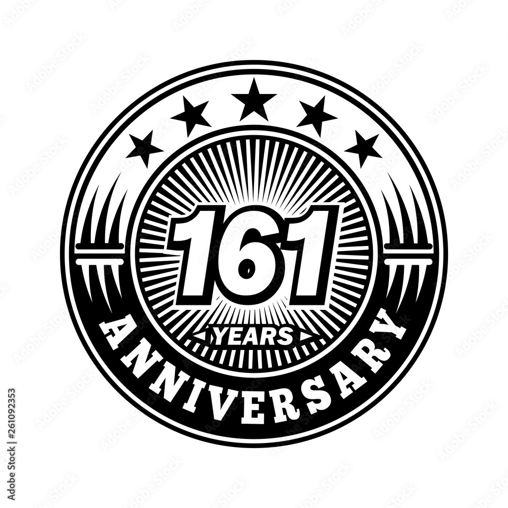 161 years anniversary. Anniversary logo design. Vector and illustration.