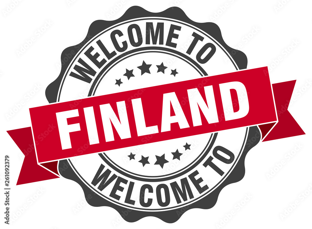 Fototapeta premium Finland round ribbon seal
