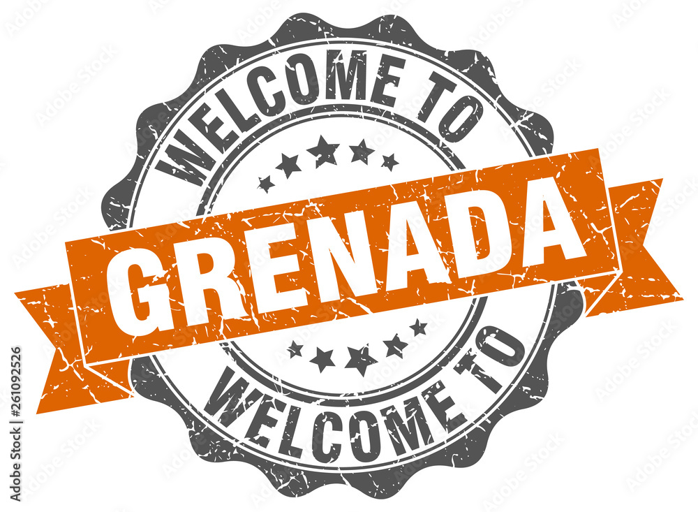 Obraz premium Grenada round ribbon seal