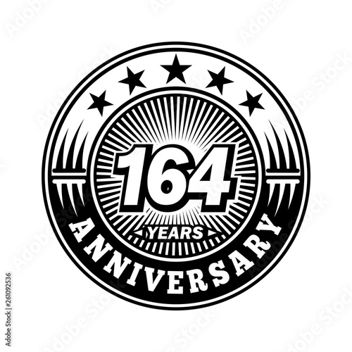 164 years anniversary. Anniversary logo design. Vector and illustration.