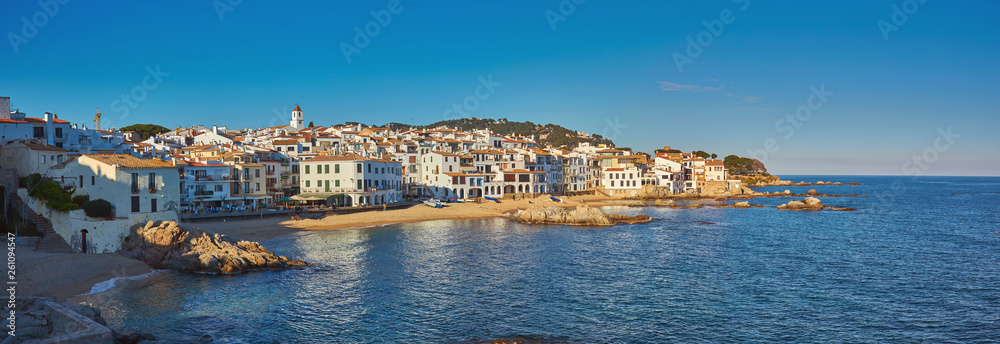 Picturesque landscape from a small Spanish village in Costa Brava coastal, Calella de Palafrugell