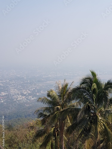 scenic view from top at chiang mai thailand dust dirty plant high