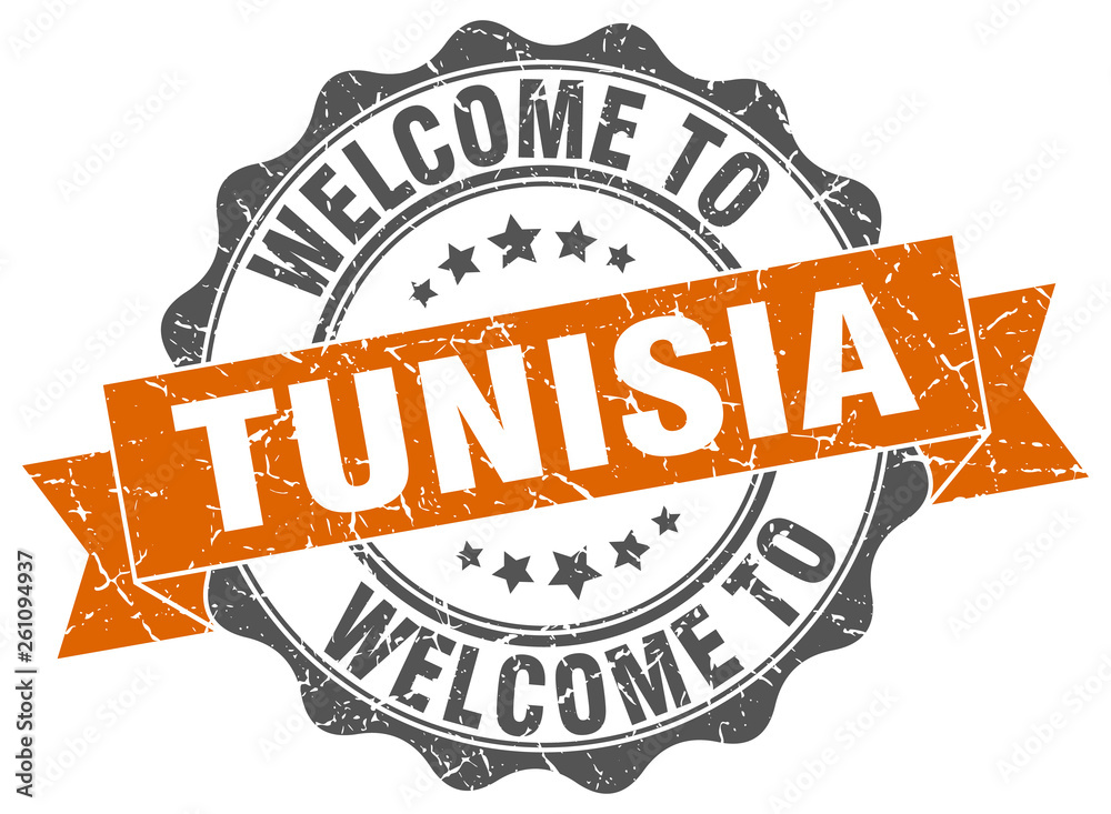 Obraz premium Tunisia round ribbon seal