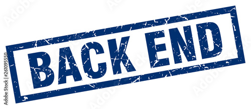 square grunge blue back end stamp