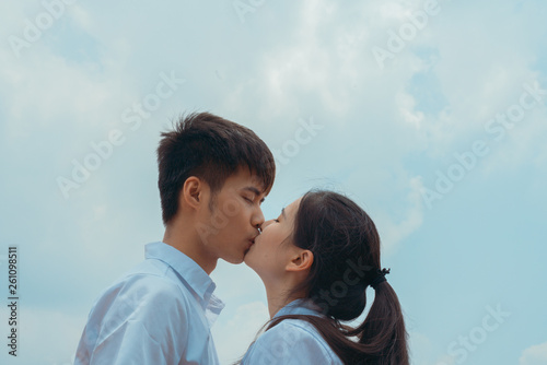 Young Asian lover outdoor