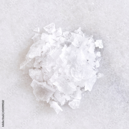 Flake white sea salt
