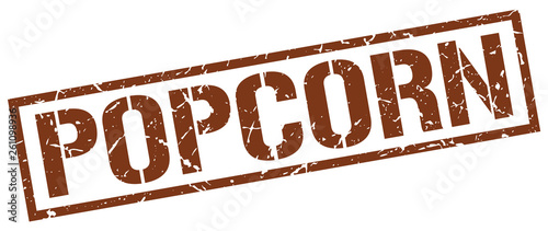 popcorn brown grunge square vintage rubber stamp