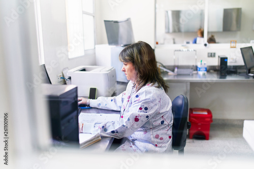 Lab technician in the office photo