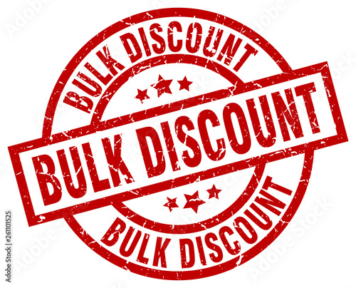 bulk discount round red grunge stamp