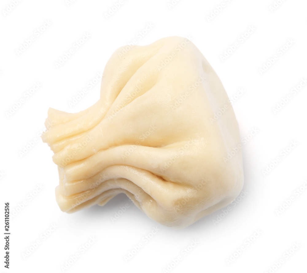 Boiled dumpling with tasty filling isolated on white Boiled dumpling with tasty filling isolated on white