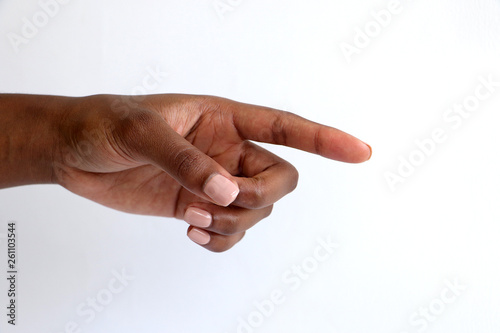 Isolated black african female hand to be used in advertising