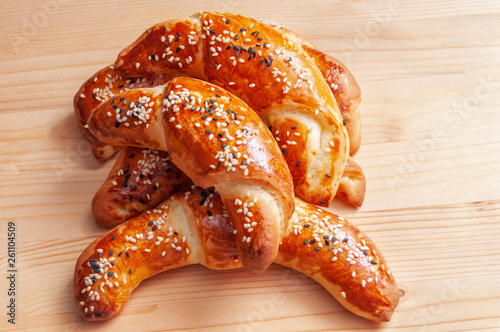 Bread rolls with sesame and cheese photo