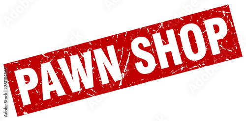 square grunge red pawn shop stamp
