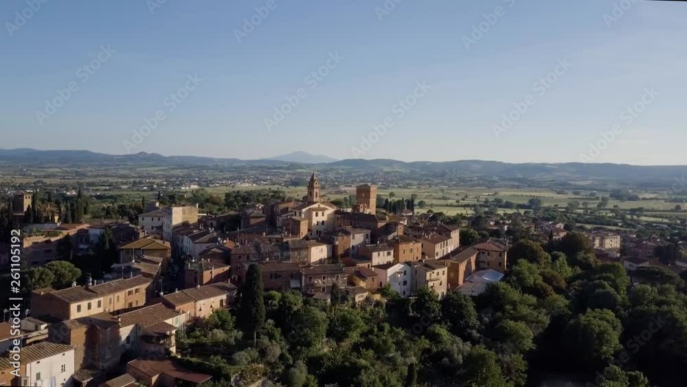 Aerial Small Italian village in the mountains Aerial Small Italian village in the mountains