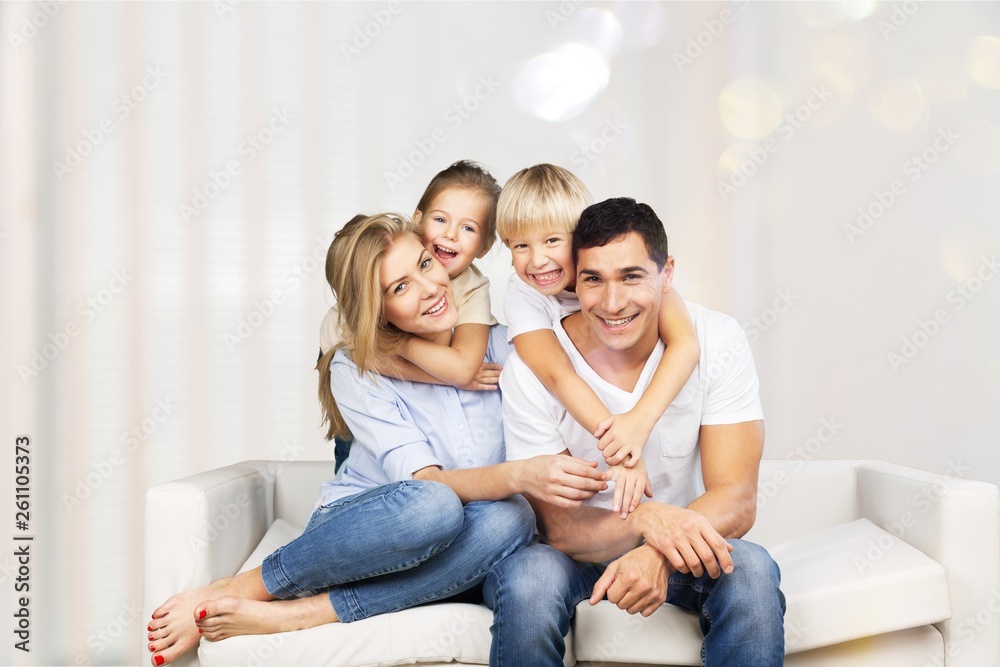 Beautiful smiling Lovely family indoors Beautiful smiling Lovely family indoors