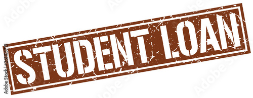 student loan square grunge stamp