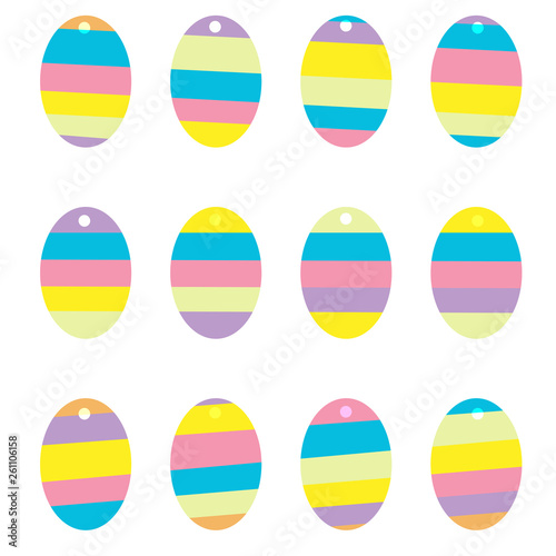 A set of Easter eggs, great design for any purpose. Festive design element. Vector illustration. White background
