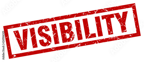 square grunge red visibility stamp