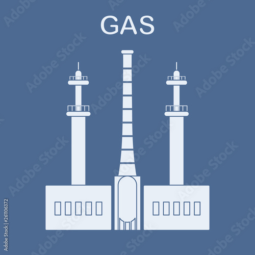 Gas processing plant. Industrial theme.