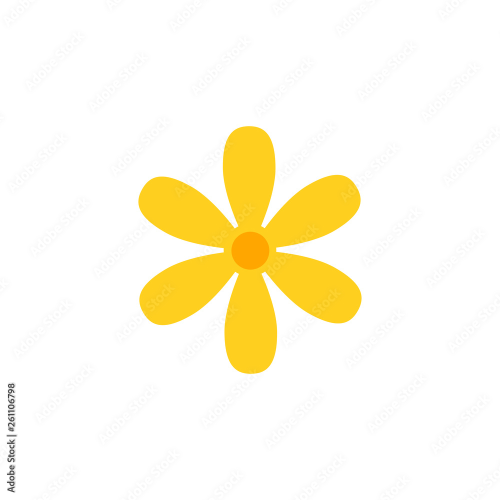 Flower vector icon isolated on white background. Garden simple flowerin cartoon style
