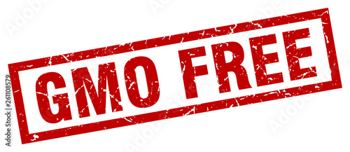 square grunge red gmo free stamp